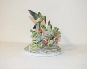 J. Byron The Gallery Vögel von Gorham Ruby Throated Kolibri Familie Vintage - Bild 1 von 9