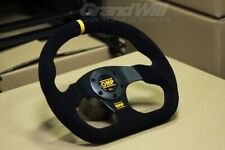 OMP 325mm 13' Suede Leather Flat D-Shape yellow ring Racing Sport Steering Wheel