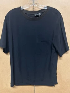 Vtg.Black Carole Little Round Neck 1 Pocket T-shirt & Slits-Sz 8 (Feels Like 10) - Picture 1 of 11