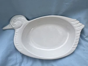 Vintage White Duck Serving Plate Dish 14" x 7" Japan Oven Proof - Picture 1 of 7