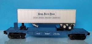 CB38: Spur O NKP 9114 Flachwagen mit Anhänger Nickel Plate Road - NOS mit Box - Bild 1 von 6