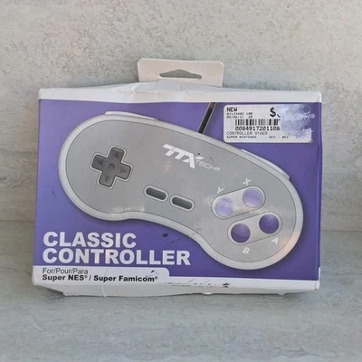 Super Nintendo SNES System Console Replacement Controller 6FT TTX Damaged Box - Image 1 of 4