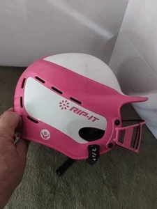 RIP IT GIrls Pink White Softball Helmet M/L 6 1/2-7 3/8 w/ Face Mask Chin Strap - Picture 1 of 7