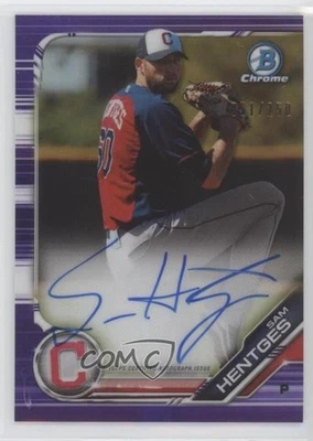 2019 Bowman Chrome Prospects Purple Refractor /250 Sam Hentges #CPA-SHE Auto - Image 1 of 2
