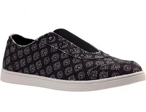 New Spenco Women's Santa Maria Batik Sneaker Size US 75 Black Print Slip On - Picture 1 of 5