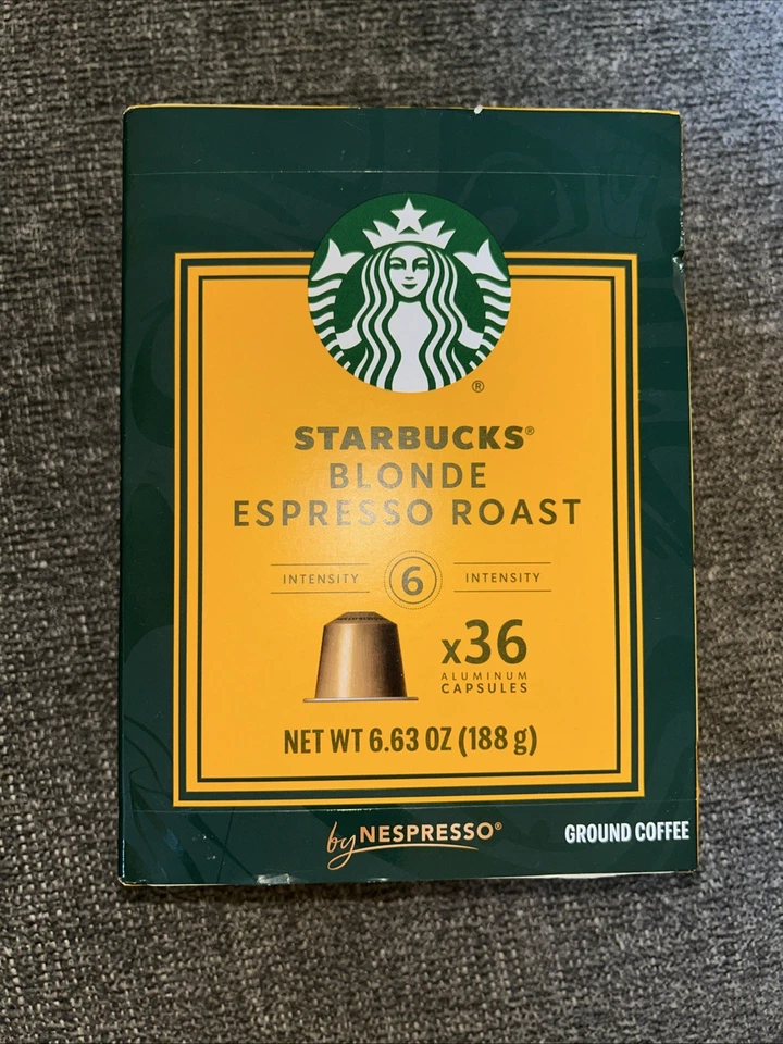Nuevas cápsulas para tostar espresso rubio Starbucks - Paquete de 36 mejor usadas antes:08/2025+ Foto 1 de 4