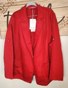Women's Marina Sport Marina Rinaldi Red Blazer Size 24 - NWT - Picture 1 of 11
