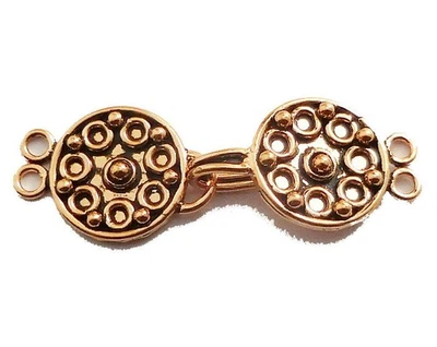 1 SET 52X19MM SOLID COPPER BALI TOGGLE CLASP 2 STRAND ANTIQUE COPPER 382 ATL-19 - Image 1 of 3