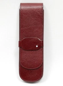 Vintage 1980's Montblanc West Germany Siena Burgundy Leather 2 Pen Case NOS - Picture 1 of 8
