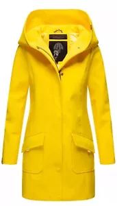 Marikoo Damen Softshell Parka Mantel lang mit Kapuze in Gelb,Größe L - Bild 1 von 6
