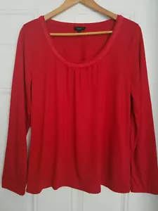 Women's Talbots Rayon Red Pleated Incredibly Soft Lightweight Stretch Knit Top L - Picture 1 of 12