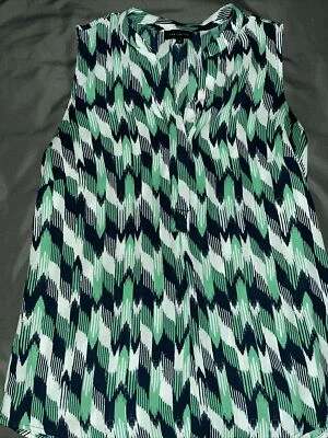 Camisa The Limited Top Feminina Tamanho Pequeno Verde Azul Design Carreira Negócios - Imagem 1 de 3