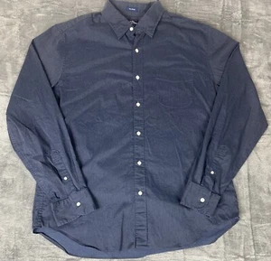J Crew Performance Stretch Button Up Shirt Mens L Navy Blue Classic Preppy - Picture 1 of 13