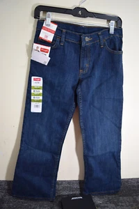 Wrangler BOYS L 10 Husky Flex Fit Boot Wide Leg Blue Denim Jeans 30x24 Pants - Picture 1 of 16