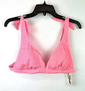 Jessica Simpson Women’s Bright Pink V Neck Bikini Top Size XL - Picture 1 of 3