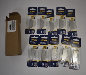 Lot of 10 Packs Irwin Bi Metal Utility Blades Genuine OEM 2084100 5/Pack - Picture 1 of 5