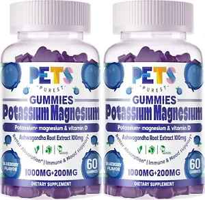 Potassium Magnesium Gummies - High Absorption Magnesium Glycinate & Potassium... - Picture 1 of 8