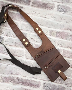 Wombat Outback Brown Leather Shoulder Holster Wallet NEW - Picture 1 of 6