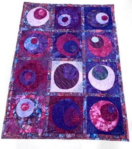 Handmade Quilt Wall Hanging Purple Abstract - Picture 1 of 6