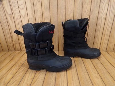BOTAS DE INVIERNO L BEAN JÓVENES NIÑO NEGRAS AISLADAS IMPERMEABLES TALLA 1 Foto 1 de 4