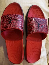 burgundy and gold nike slides