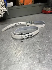 New-Old-Stock Lapize (Made in France) Leather Toe Straps...White Color - Picture 1 of 1