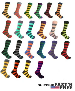Calcetines de vestir para hombre de varios colores varias ocasiones a rayas a media pantorrilla - Imagen 1 de 23