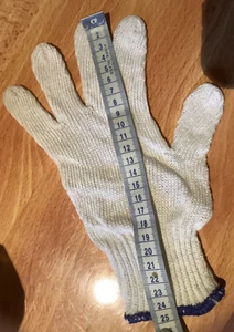 White Safety Work Glove Knitted Cotton Heavy Duty Gardening Factory Warehouse AU - Picture 1 of 6