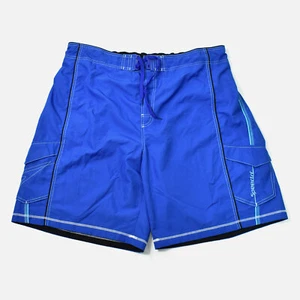 SPEEDO Sportswear Mens Blue Cargo Lined Swim Trunks Quick Dry Board Shorts - 2XL - Picture 1 of 4