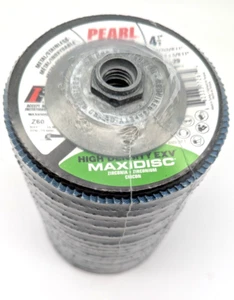 10 neue Perlenschleifmittel hohe Dichte EXV Klappscheiben 4-1/2 x 5/8-11 - T29-G60-F. Versand - Bild 1 von 8