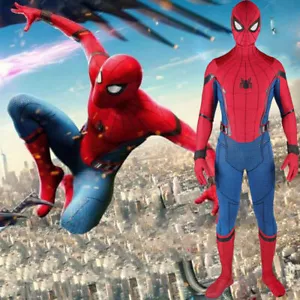 Costume Spider-Man Homecoming Tuta Spiderman Costume Cosplay Halloween Adulto - Foto 1 di 13