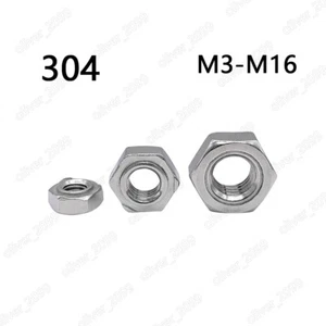304 Stainless Steel DIN929 Hexagon Weld Nuts M3 M4 M5 M6 M8 M10 M12 M14 M16 - Picture 1 of 6
