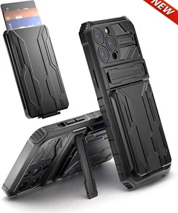 Para iPhone 13 13 Pro Max Phone Card Holder Case Heavy Duty Shockproof Cover USA - Imagen 1 de 23