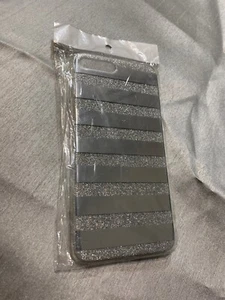 Glitter Powder Case - iPhone 7/8 plus - silver stripes/glitter - Picture 1 of 2