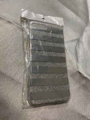 Glitter Powder Case - iPhone 7/8 plus - silver stripes/glitter - Image 1 of 2