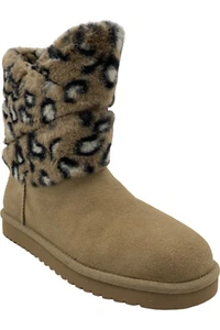 Koolaburra by UGG Suede Short Winter Boots Dezi Leopard Amphora - Picture 1 of 3