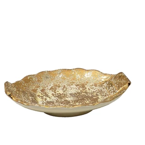 Vintage Mid Century Le Mieux 22k Gold weinende ovale Schale Schale handverziert - Bild 1 von 11