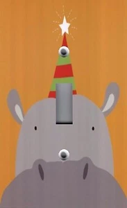Light Switch Plate & Outlet Covers KID'S ROOM DECOR ~ PEEK A BOO HIPPO ~ CUTE! - Picture 1 of 26