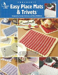 Easy Place Mats & Trivets ~ Annie's Attic - Crochenit Pattern Book 