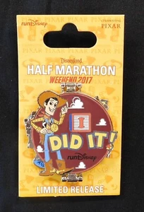 Run Disney - Disneyland Medio Maratón Fin de Semana 2017 I Did It Pin - Woody - Pixar - Imagen 1 de 4