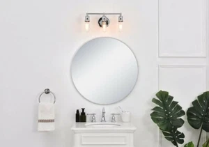 Wall Sconce Light Fixture Chrome Industrial Dining Room or Bathroom Vanity 15" - Picture 1 of 12