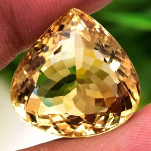 30.00 Cts VVS Natural Citrine Huge Pear Faceted Cut Untreated Certified Gemstone - Picture 1 of 7