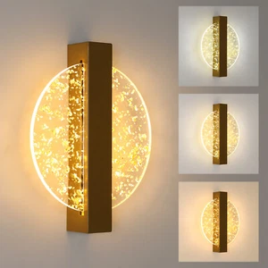 Creativ LED Wall Lights 3000/4500/6500K Indoor Gold Wall Lamp 12W Modern Bedroom - Picture 1 of 10