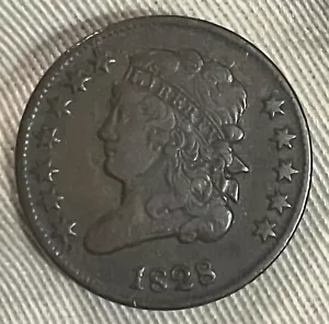1828 12 Sterne klassischer Kopf halber Cent, ss+, rar - Bild 1 von 4