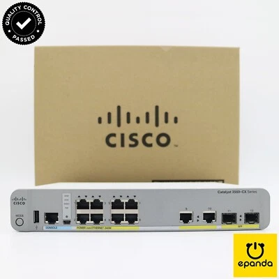 Cisco WS-C3560CX-8PC-S Layer 3 Switch 240W 8-POE+ Uplink 2GigE 2SFP, 1Y-Wty - Image 1 of 4