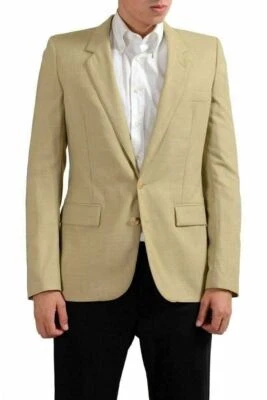 Blazer Abrigo Deportivo Maison Martin Margiela Para Hombre 100% Lana Ajustado Beige EE. UU. 38 IT 48 Foto 1 de 4