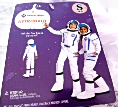 TRAJE ESPACIAL MASCULINO ASTRONAUTA HALLOWEEN COMPLETO COM MOCHILA ESPACIAL DE BRINQUEDO S 4-6 NOVO COM ETIQUETAS - Imagem 1 de 4
