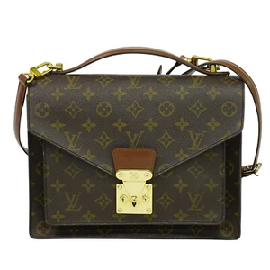 Bolso de hombro Louis Vuitton Monceau 28 M51185 monograma lona 2 vías marrón - Imagen 1 de 15