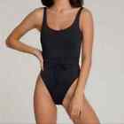 NWT Good American Waist Framer One-Piece Swimsuit in Black S