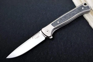 Lionsteel Skinny Integral Flipper - Drop Point Blade / CPM-Magnacut Steel / Grey - Picture 1 of 4